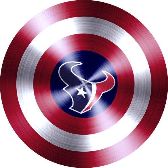 Captain American Shield With Houston Texans Logo vinyl decal